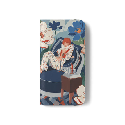 🌺🪞 The Lady Of The Grand Flower Salon Flip Case – Art Deco Floral Elegance