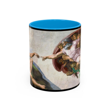 The Creation of Adam by Michelangelo Buonarroti Colorful Mugs (11oz, 15oz)