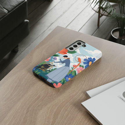 🦜🌺 The Lady Of The Garden Aviary Phone Case – Art Deco Floral Whimsy