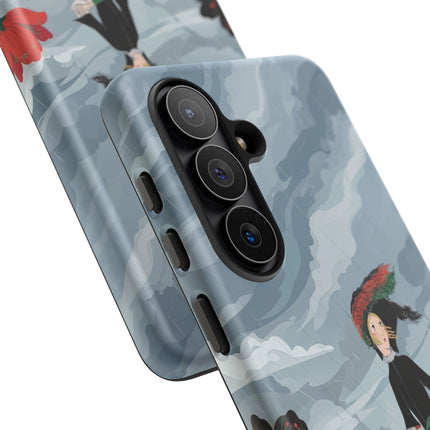 🌧️🌺 The Stormy Flower Walk Phone Case – Art Deco Floral Fashion