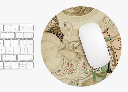 Sur talons rouges (On Red Heels) pl 01 by Gerda Wegener Mouse Pad, Round and Rectangle