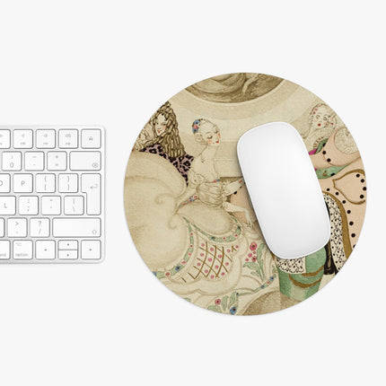 Sur talons rouges (On Red Heels) pl 01 by Gerda Wegener Mouse Pad, Round and Rectangle
