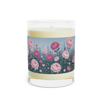 🌸👒 The Lady Of The Pink Peony Garden Scented Candle – Art Deco Floral Elegance
