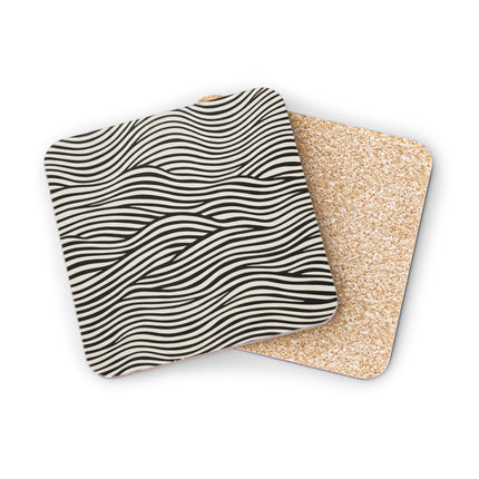Wave Pattern on White Coasters