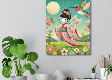 Geisha Fairy and the Hummingbird Blossom Giclée Art Print