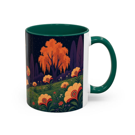 🌙🌼 The Moonlit Floral Dancer Colorful Mug – Art Deco Garden Fantasy