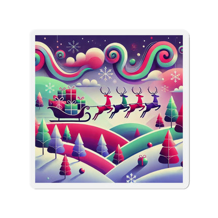 Festive Reindeer Flight Die-Cut Magnets (5 Sizes)
