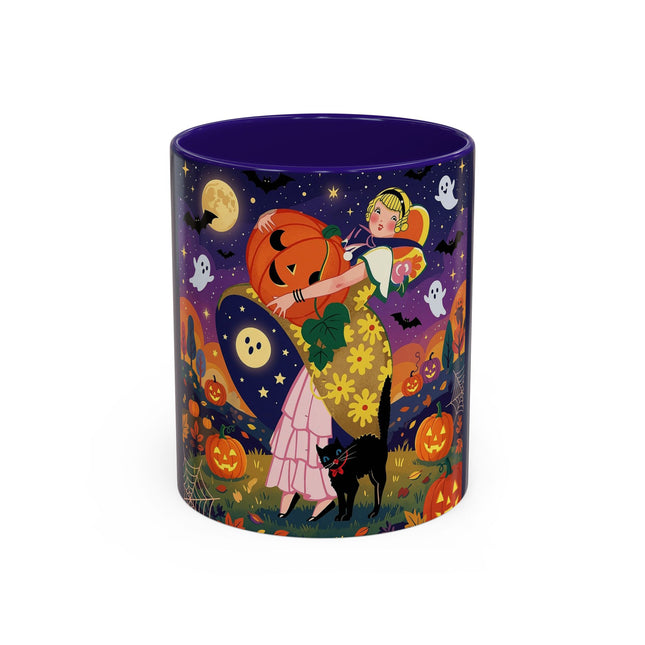🎃🐈‍⬛ The Pumpkin Moon Embrace Colorful Mug – Whimsical Halloween Charm