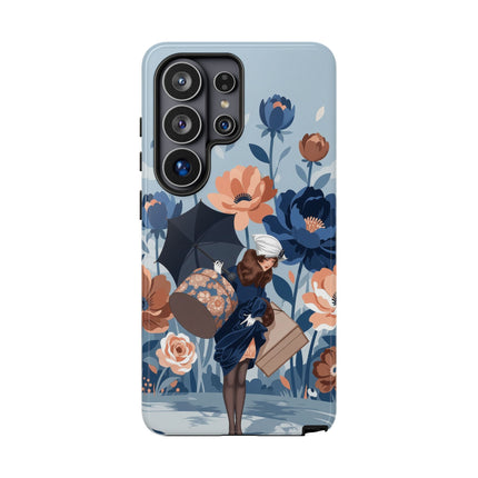 ☂️🌺 The Lady Of The Traveling Garden Phone Case – Art Deco Floral Adventure