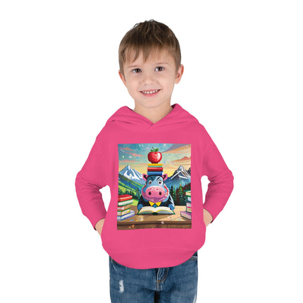 Hippos Hit the Books Toddler Pullover Fleece Hoodie