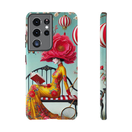 Reading In A Painted Garden Phone Cases