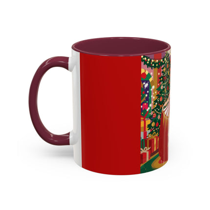 🎄💃 The Christmas Mirror Duet Colorful Mug – Art Deco Holiday Elegance