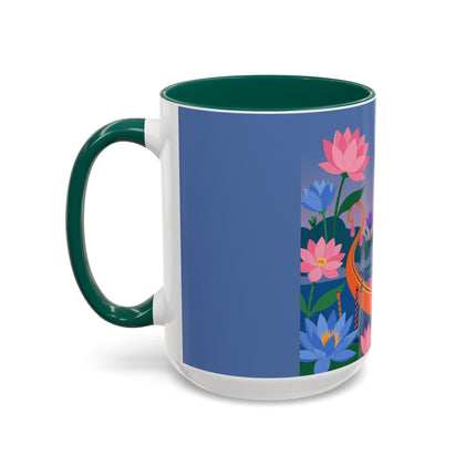 The Lady Of The Lotus Voyage Colorful Mugs – Art Deco Botanical Elegance