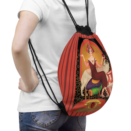 January & Garnet Zodiac Drawstring Bag