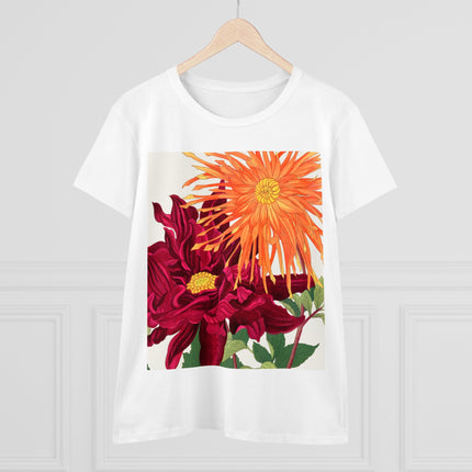 Dahlia Flower by Tanigami Kônan Women's Midweight Cotton Tee