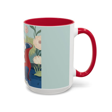 The Lady Of The Scarlet Chaise Colorful Mugs – Art Deco Romantic Elegance