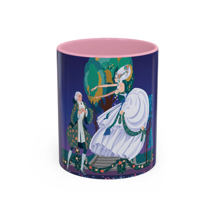 Moonlit Garden Waltz Colorful Mug (11oz, 15oz) – Rococo Romance, Garden Elegance & Enchanted Dance