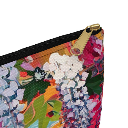Golden Wisteria Elegance Accessory Pouch – Klimt Inspired Japanese Art Nouveau Design