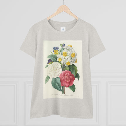 Choix des plus belles fleurs, Plate 015 by Pierre Joseph Redouté Women's Midweight Cotton Tee