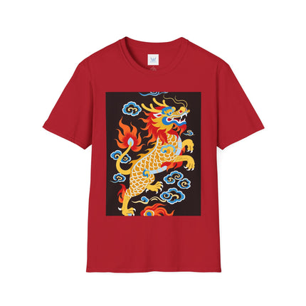 🐅🔥 The Golden Fire Tiger Softstyle T-Shirt – Celestial Flames & Eastern Fantasy