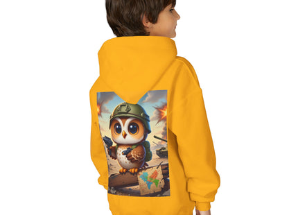 Owl on the Front Lines Youth Heavy Blend Hooded Sweatshirt