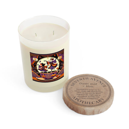 Theatrical Halloween Kabuki Mice on Teacup Scented Candle - Full Glass, 11oz