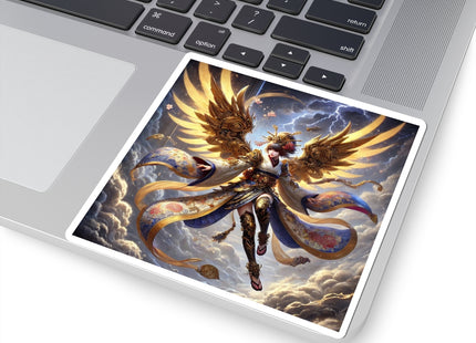 Valkyrie Descending Through Storm Kiss-Cut Stickers (4 Stickers)