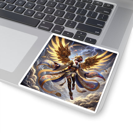 Valkyrie Descending Through Storm Kiss-Cut Stickers (4 Stickers)