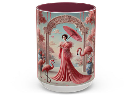Petals, Porcelain, and Flamingos Colorful Mugs (11oz, 15oz)