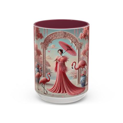 Petals, Porcelain, and Flamingos Colorful Mugs (11oz, 15oz)
