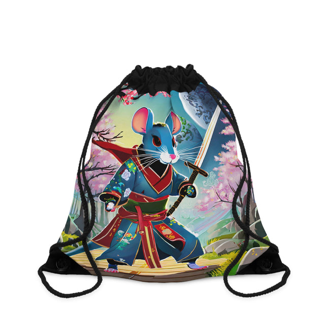 Cyber Samurai Rat Drawstring Bag