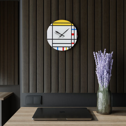 Place de la Concorde by Piet Mondrian Acrylic Wall Clock, Round and Square