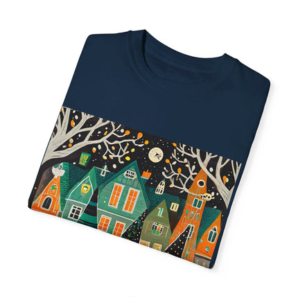 Night of the Trick-or-Treating Owlets Unisex Garment-Dyed T-shirt