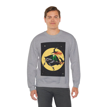 A Witch’s Moonlit Flight Unisex Heavy Blend™ Crewneck Sweatshirt