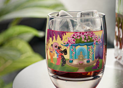 A Dance of Colors and Serenity by Carlo Chiostri Whiskey Glass