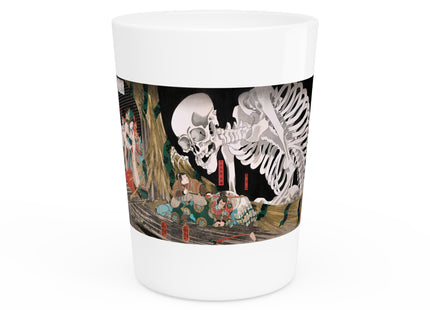 Mitsukuni Defying the Skeleton Spectre by Utagawa Kuniyoshi Ceramic Shot Glass