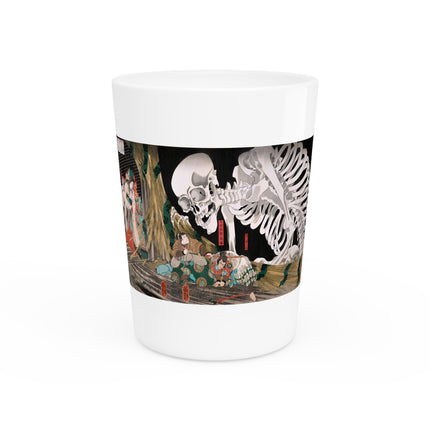 Mitsukuni Defying the Skeleton Spectre by Utagawa Kuniyoshi Ceramic Shot Glass