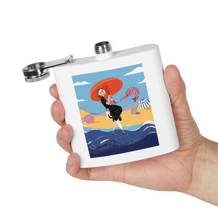 Beachside Promenade Stainless Steel Flask – Chic Summer Stroll & Coastal Glamour