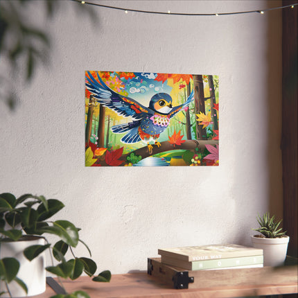 Baby Hawk Plays in Forest Fine Art Posters