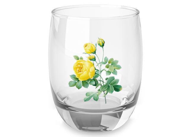 Yellow Rose Botanical Illustration by Pierre-Joseph Redouté Whiskey Glass