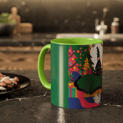 🎄🎁 The Emerald Christmas Belle Colorful Mug – Colorful Holiday Fashion Fantasy