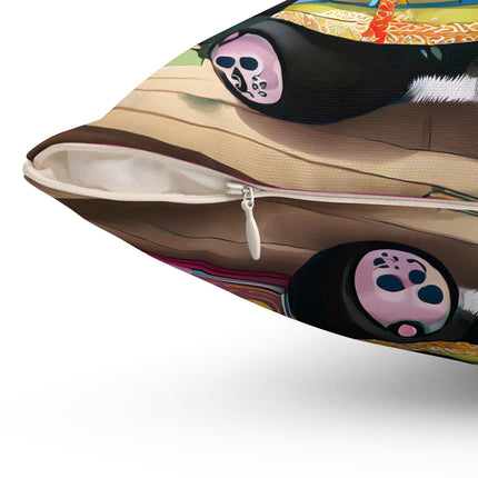Baby Panda Spun Polyester Square Pillow
