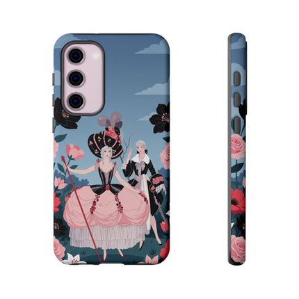 🌹🎭 The Rose Masquerade Promenade Phone Case – Art Deco Floral Elegance