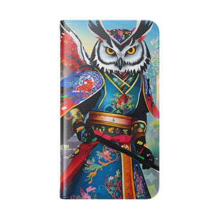 🦉⚔️ Cyberpunk Samurai Owl Flip Case – Neon Wisdom & Warrior Honor