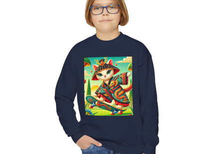 Dragon Dance on Wheels Youth Crewneck Sweatshirt