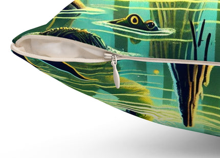 Swamp Stalker Spun Polyester Square Pillow