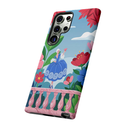 🌺🪭 The Lady Of The Grand Flower Terrace Phone Case – Art Deco Garden Elegance