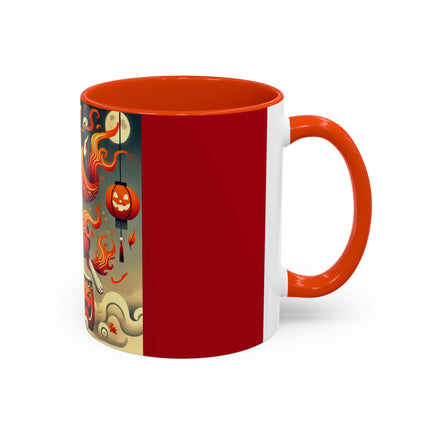 Jack-O’-Lantern Drums & The Kabuki Rabbit Colorful Mugs (11oz, 15oz)