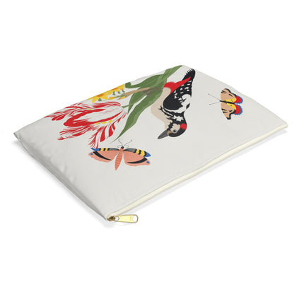 Woodpecker & Tulip Accessory Pouch – Vibrant Energy & Cheerful Charm