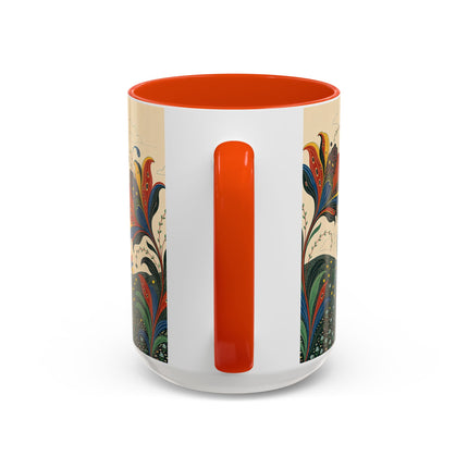 🌺🦋 The Enchanted Floral Voyage Colorful Mug – Art Deco Botanical Whimsy